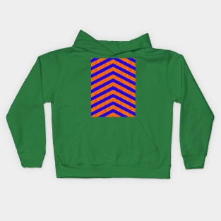 Blue and Orange Chevron Pattern Kids Hoodie